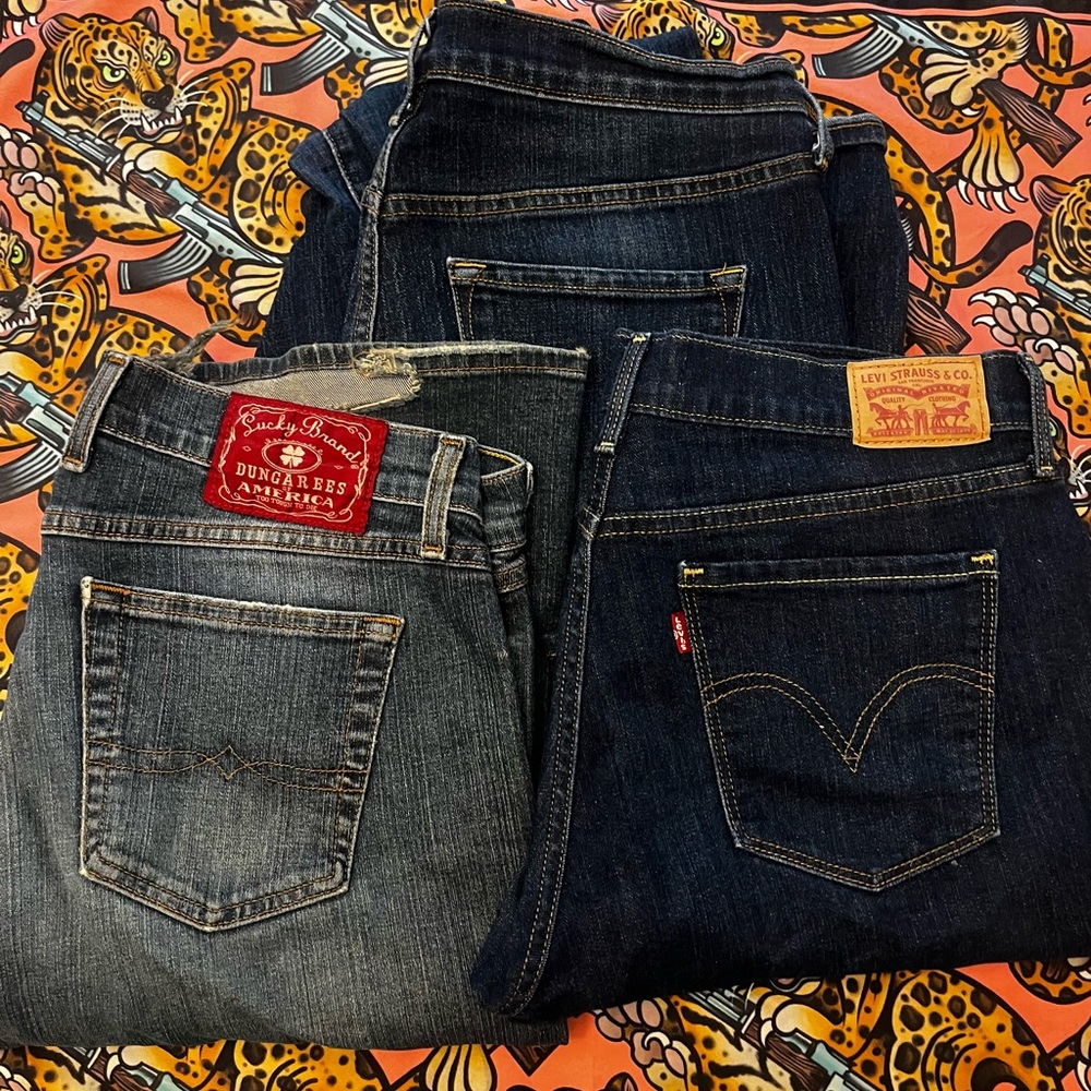 Women’s Denim Jeans Bundle x3 - size 10 - Levi Strauss, Lucky Brand, Old Navy
